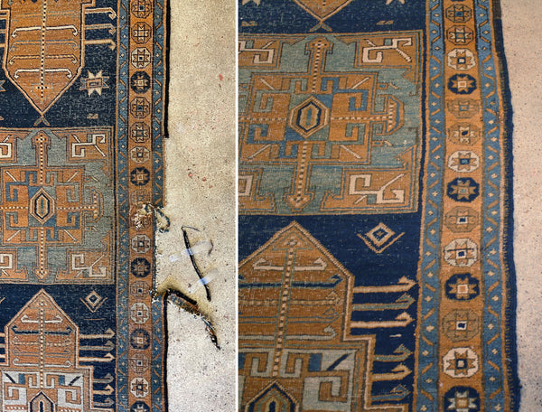 Area rug repair before and after