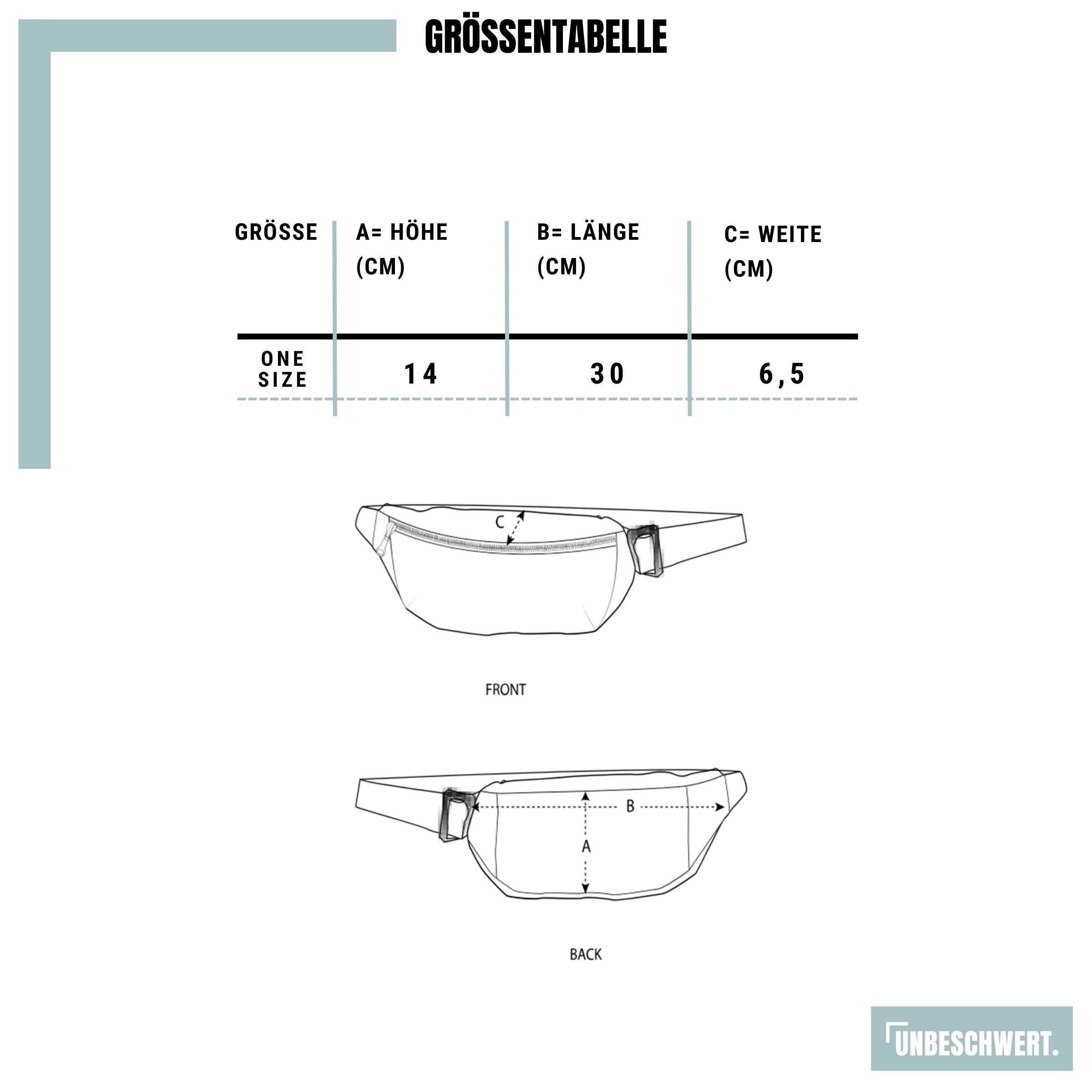 Größentabelle Hip-Bag U. schwarz