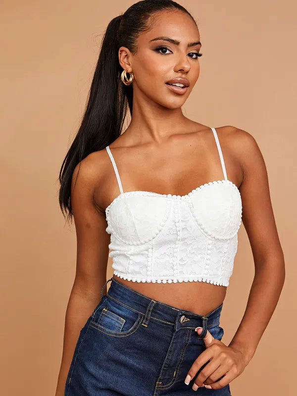 Cute White Top Lace Top Crochet Lace Top White Crop Top, 47% OFF
