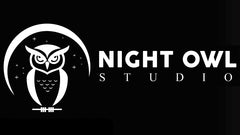 NightOwl-Studio black & white logo of Owl