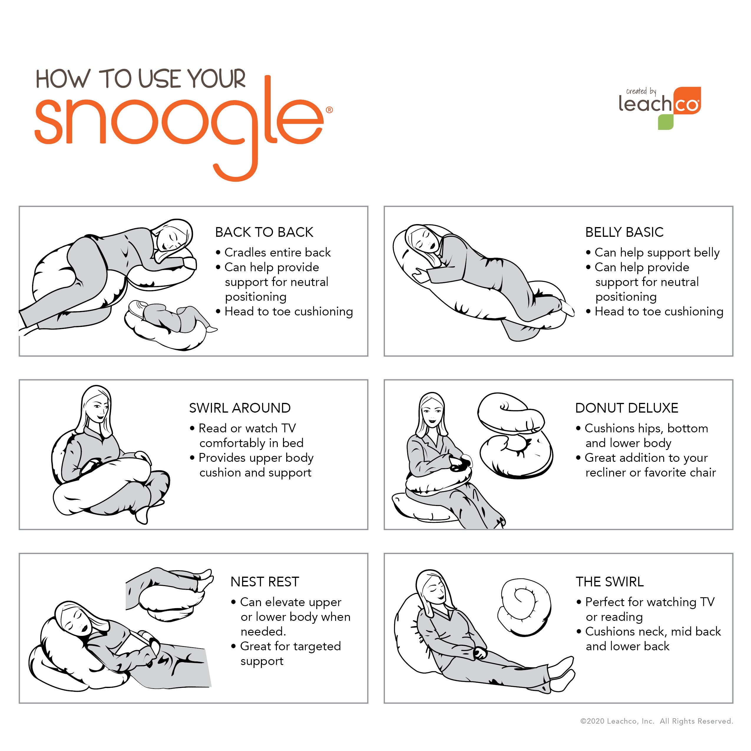 leachco snoogle total body pillow