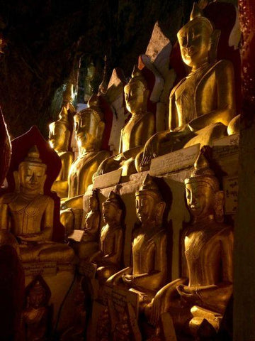 Statues birmanes de bouddhas