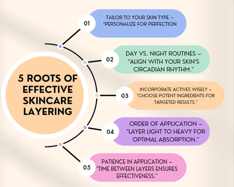 Skincare products layering