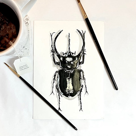 rhinoceros beetle painting