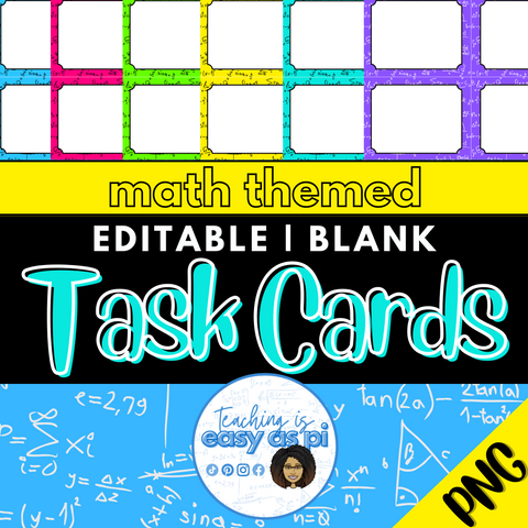 math task card template editable