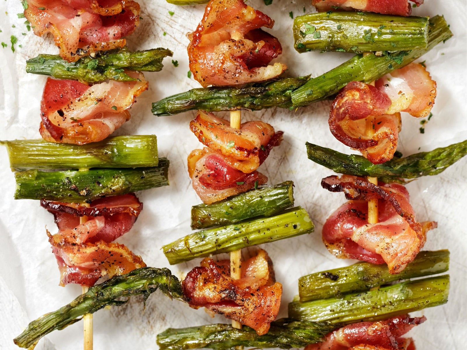 Duck Bacon & Sea Scallop Skewers with Grilled Vegetables - Beck & Bulow