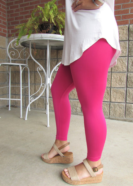 hot pink capri leggings