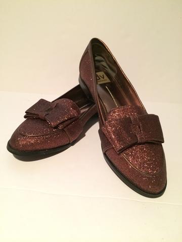 DV Dolce Vita Glitter Bow Tie Loafer Flats PreOwned