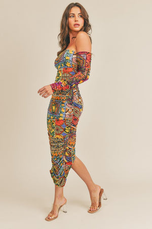 Multi Color Print Dress
