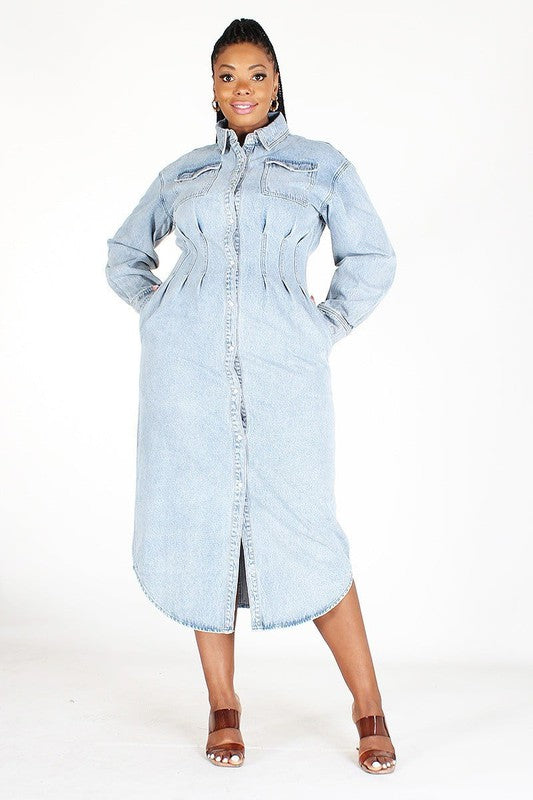 Plus Size Denim Peplum Dress – Rag & Muffin