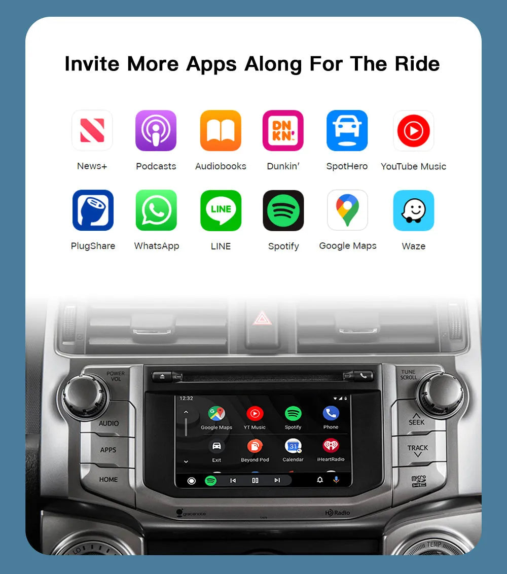 Toyota Car Play: Wireless CarPlay and Android Auto Adapter for Toyota with  Touch 2 / Entune 2 (Panasonic)