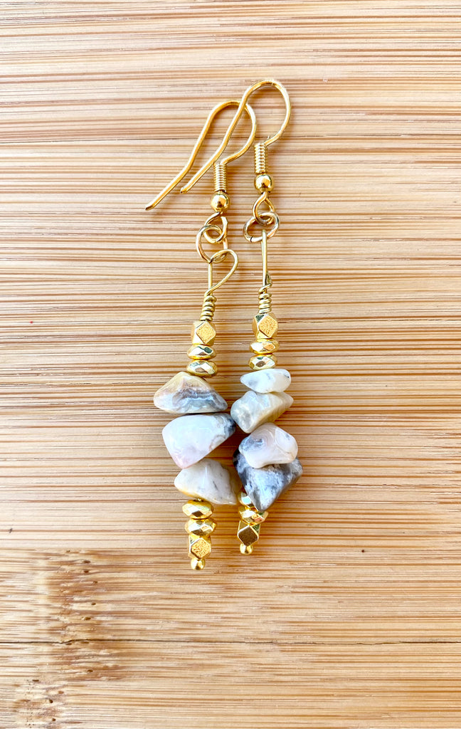 TUSCAN SUN Crazy Lace Agate Chip Earrings