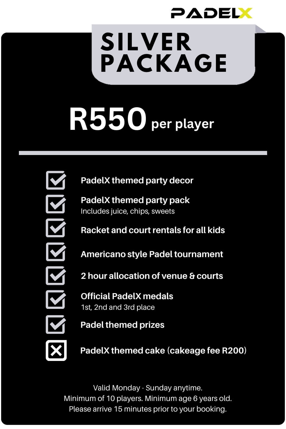 PadelX Kids Part Package Silver
