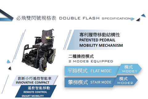 B-Free Double Flash 上落樓梯電動輪椅（遙控版）