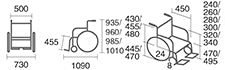 MIKI MPTWSW-45HUS (加寬型19.6寸座闊)(載重130KG)手推輪椅 星之輪椅