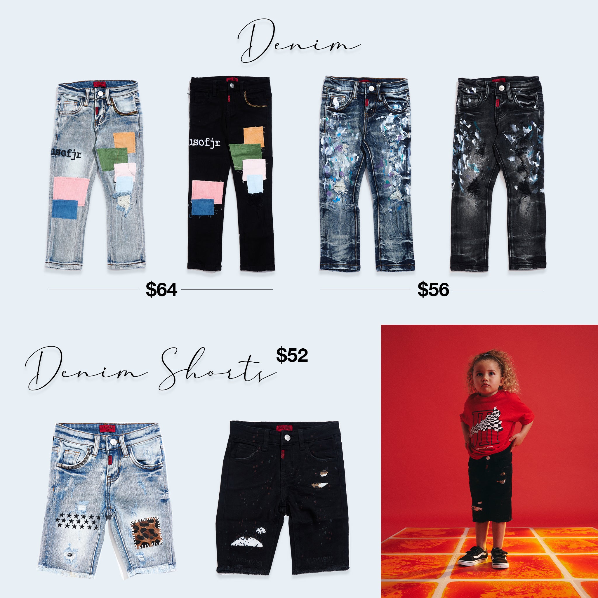 Children Denim Jean Shorts | Haus of JR