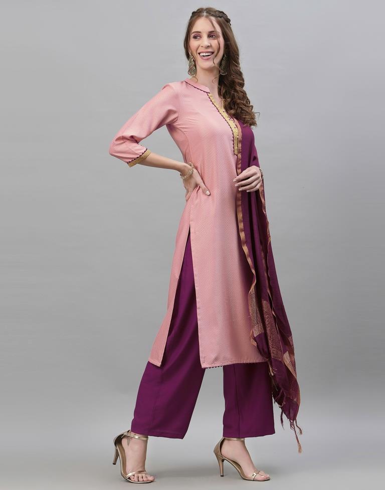 Pink Silk Kurti w/ Legging and Dupatta – Bawri Collection