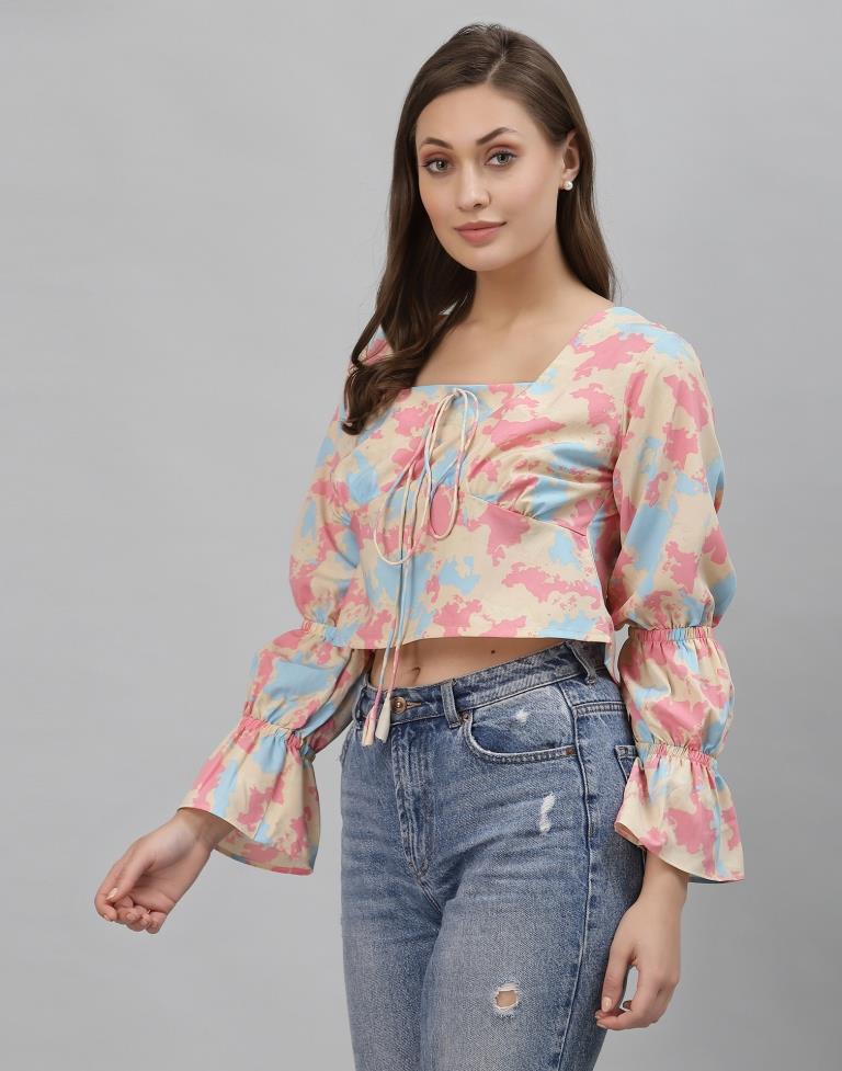 Multicoloured Polyester Fit & Flare Top