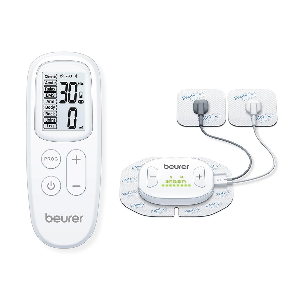 Beurer Digital Electrostimulation Device Tens/ems 4 Electrodes Em 49, White