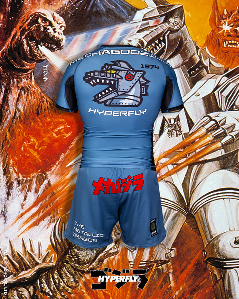 Godzilla Hyperfly Mechagodzilla rash guard and shorts set back