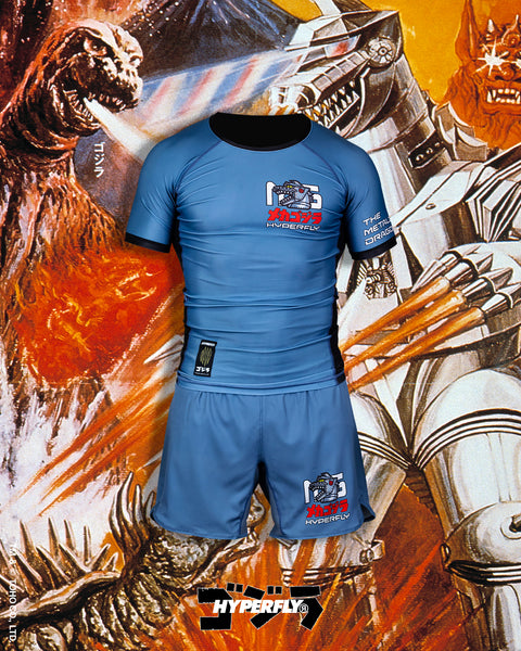 Godzilla Hyperfly Mechagodzilla rash guard and shorts set front