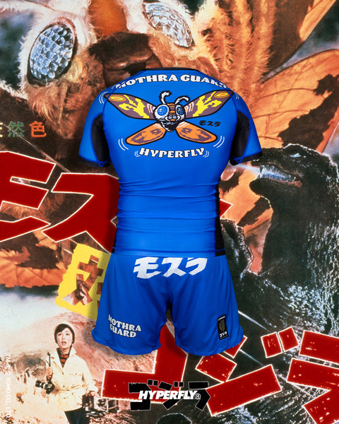 Godzilla Hyperfly Mothra rash guard and shorts set back