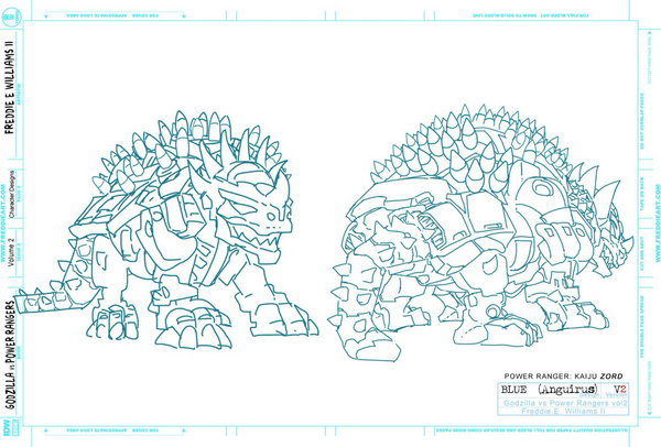 Godzilla vs. MMPR II Anguirus Blue Kaiju Zord Design
