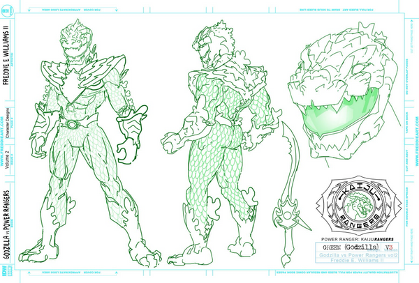 Godzilla vs. MMPR II Green Ranger Godzilla Design