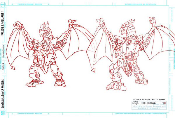Godzilla vs. MMPR II Red Rodan Zord Design