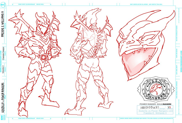 Godzilla vs. MMPR II Rodan Red Ranger Design