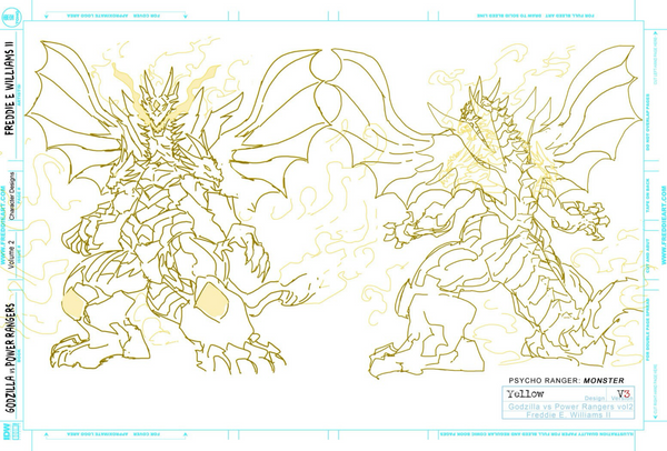 Psycho Ranger Monster Yellow King Ghidorah Design