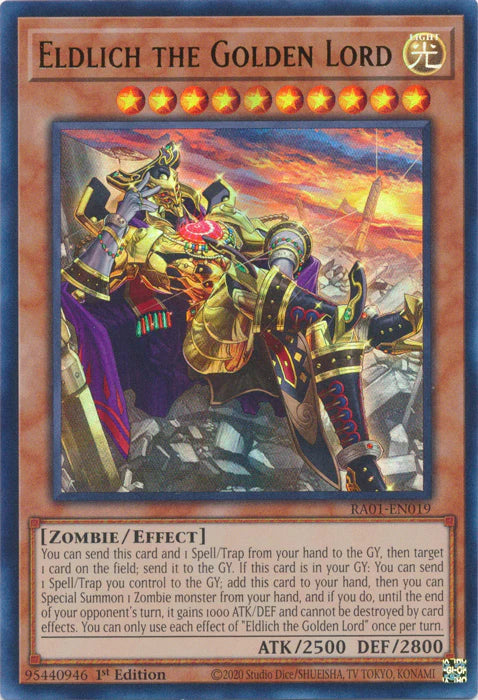 Eldlich the Golden Lord Alternate Art 1st Edition RA01 Super Rare