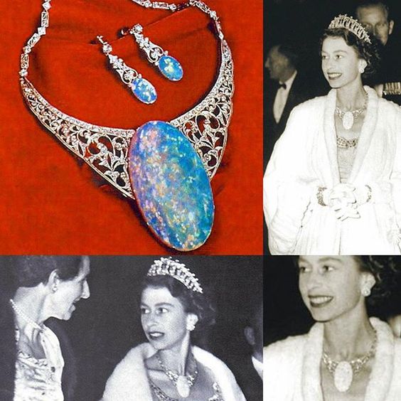 In 1954, Queen Elizabeth received opal jewelry during her first visit to South Australia