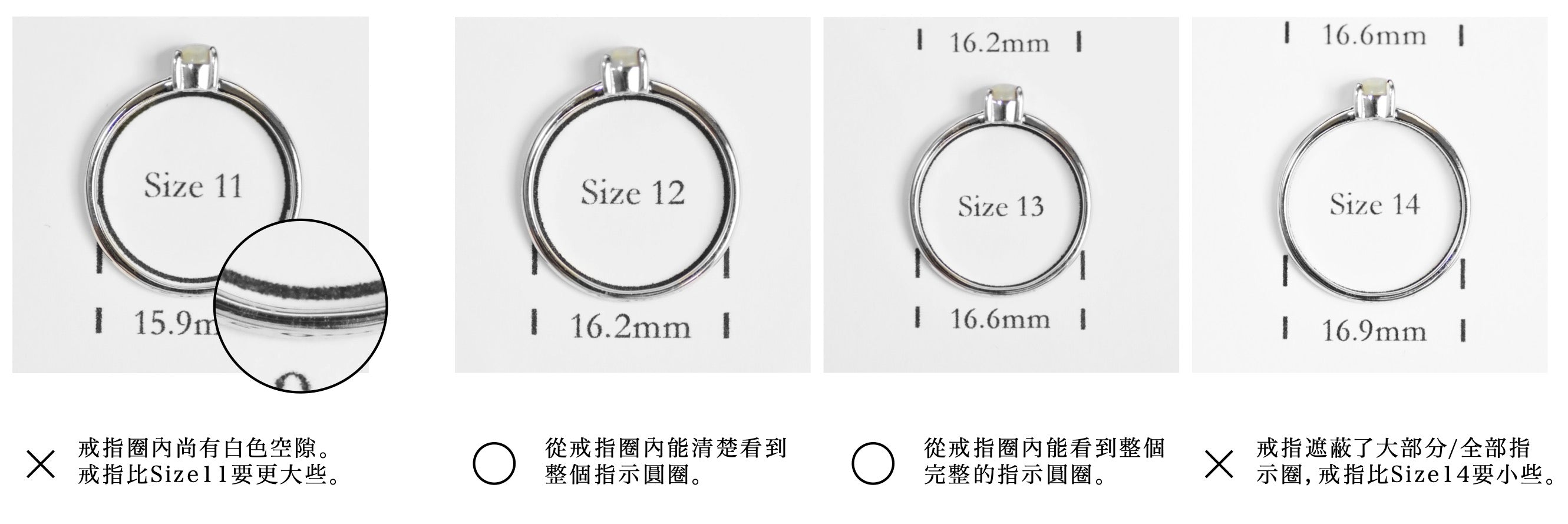 Look carefully when measuring your ring size