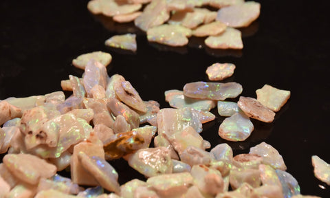 Ethically sourced Australian opal rough from Michelle Yuen Jewelry, showcasing the unique beauty and quality of our materials.