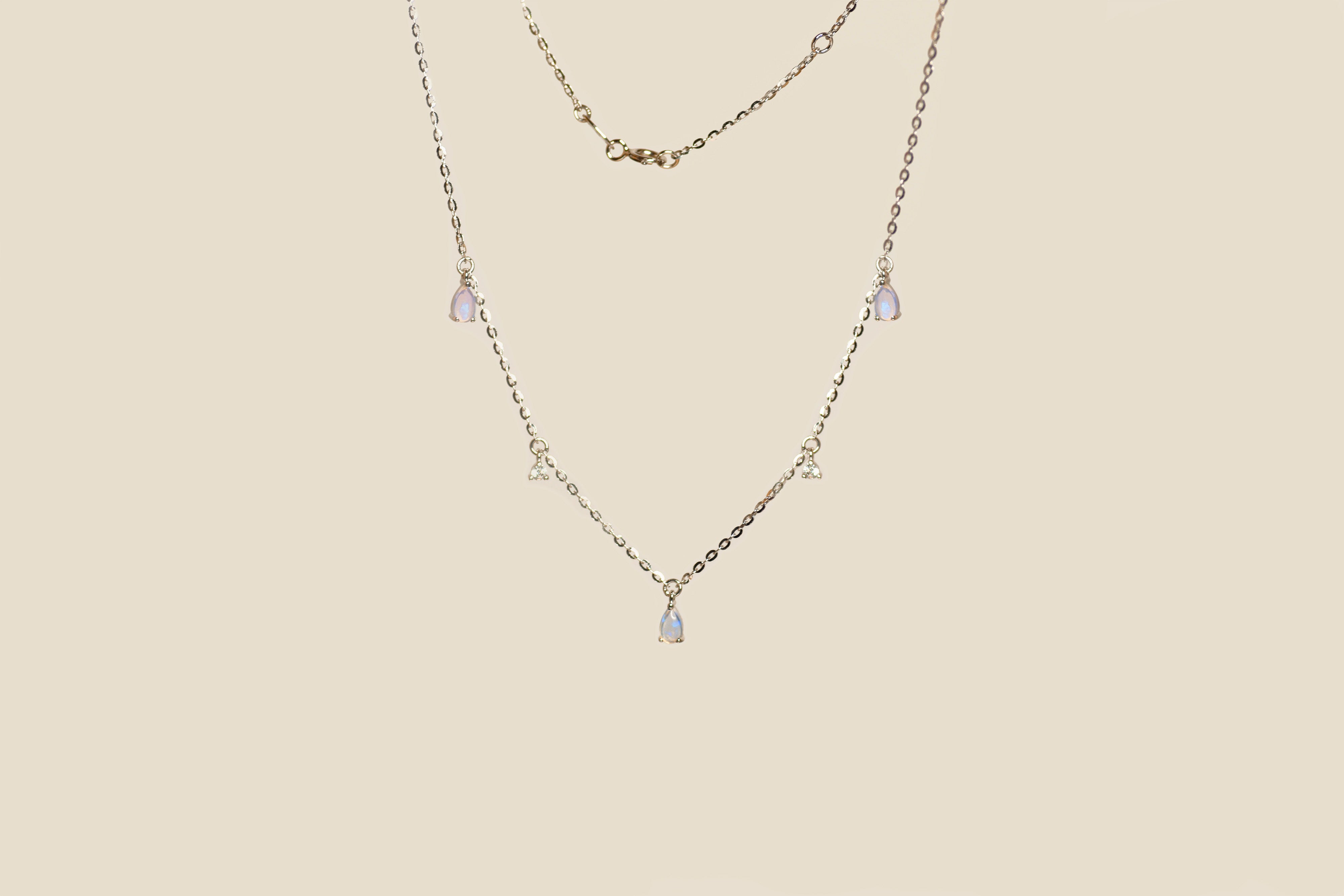 Michelle Yuen Jewelry's Drizzle Opal Necklace uses Australian violet opal / blue opal