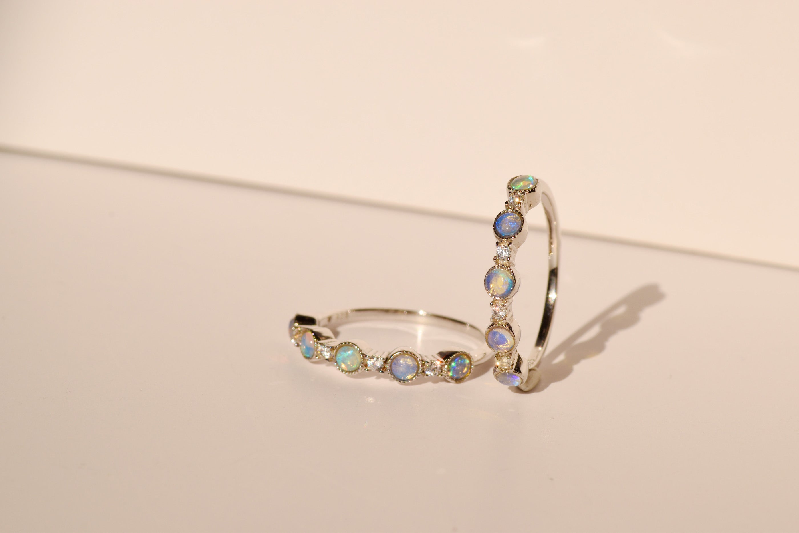 Michelle Yuen Jewelry's Round Band Ring - Blue uses Australian violet opal / blue opal