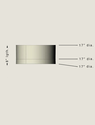 Dimensions for a drum shaped ceiling light fixture cover
