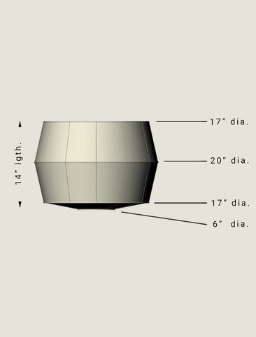 Dimensions for a gem shaped ceiling light fixture cover