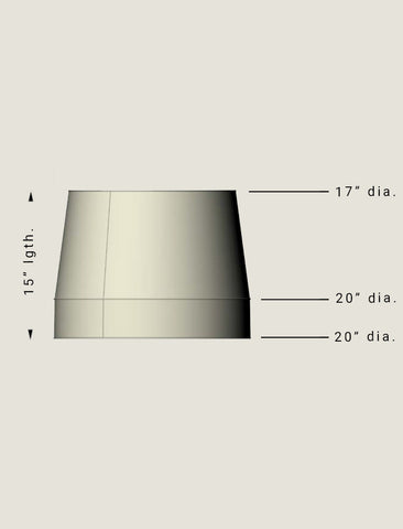 Dimensions for a lamp shaped ceiling light fixture cover