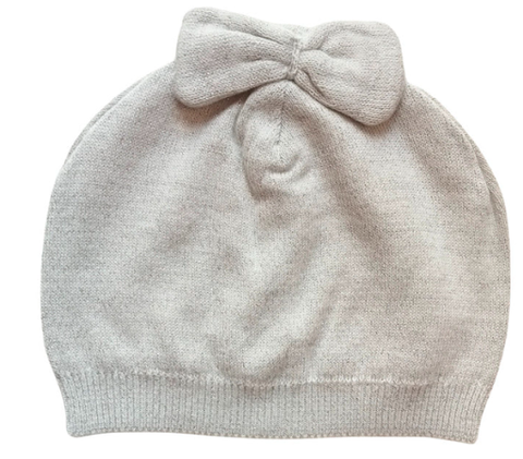 Knitted Beanie with a Bow