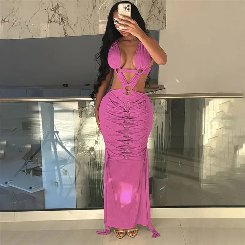 Elegant Backless Bandage Dress for Beach and Evening Events - Image 9