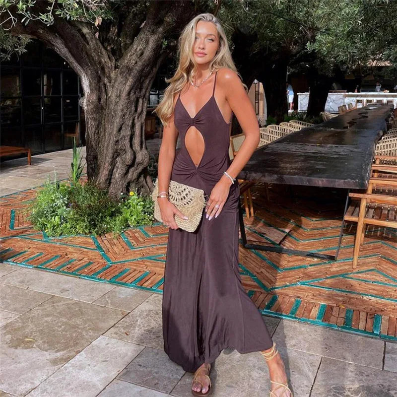 Backless Spaghetti Strap Cutout Sundress for Women - Image 9