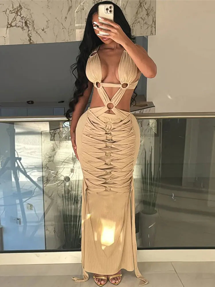 Elegant Backless Bandage Dress for Beach and Evening Events - Image 5