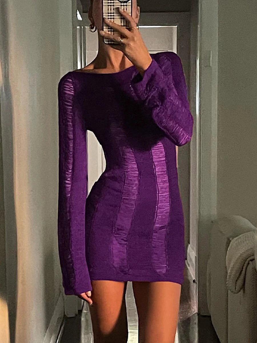 Backless Ripped Knit Mini Dress for Casual Beach Style - Image 27