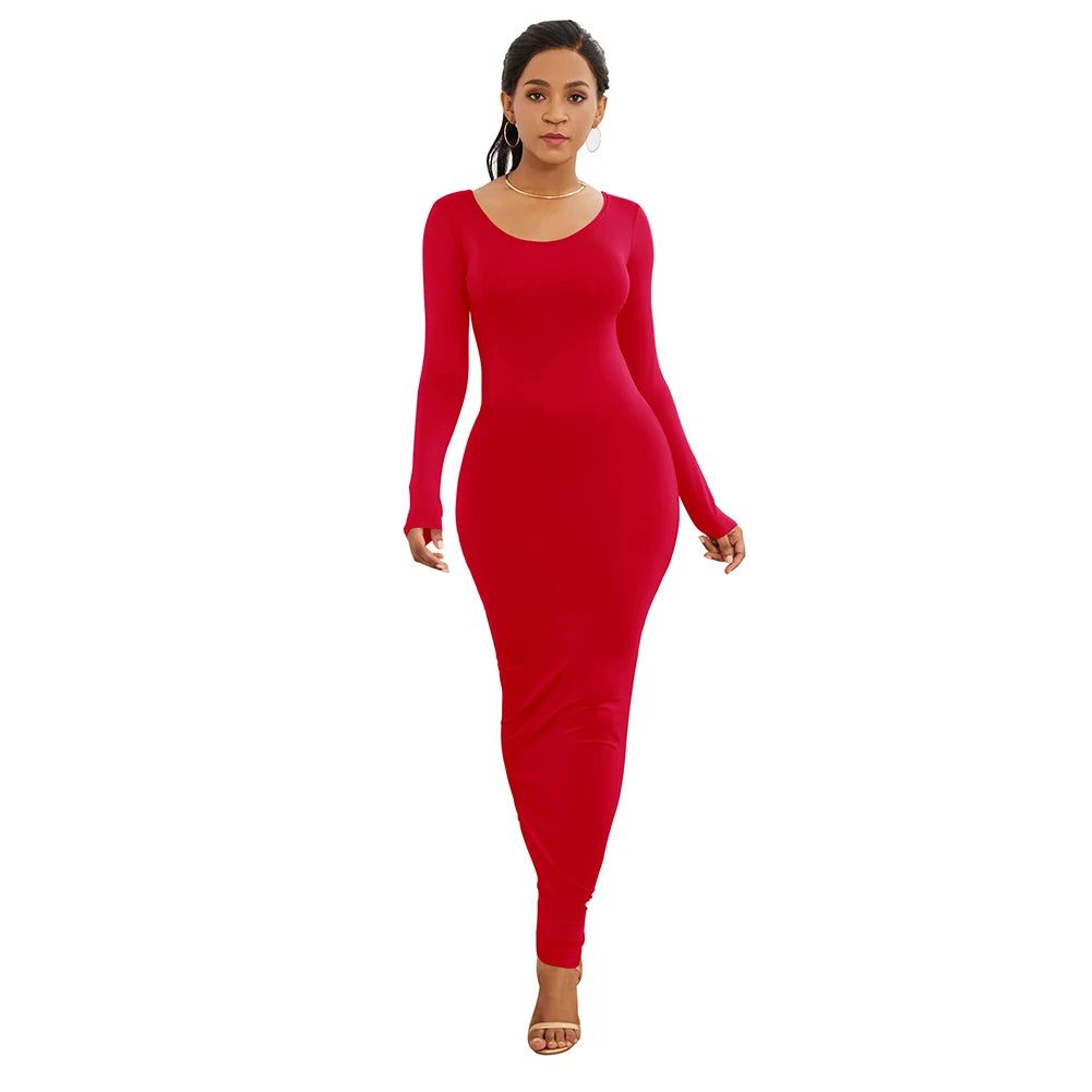 Chic Bodycon Maxi Dress for Evening Parties - Image 25