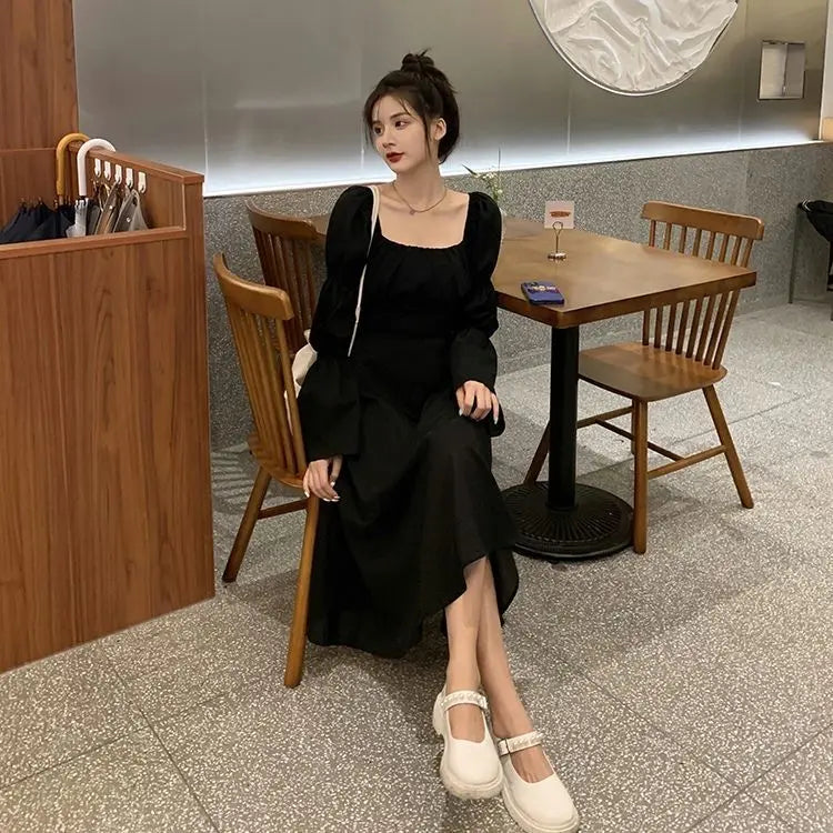 Elegant Pink Puff Sleeve Chiffon Dress for Women - Image 32