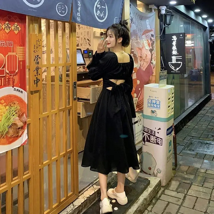 Elegant Pink Puff Sleeve Chiffon Dress for Women - Image 35