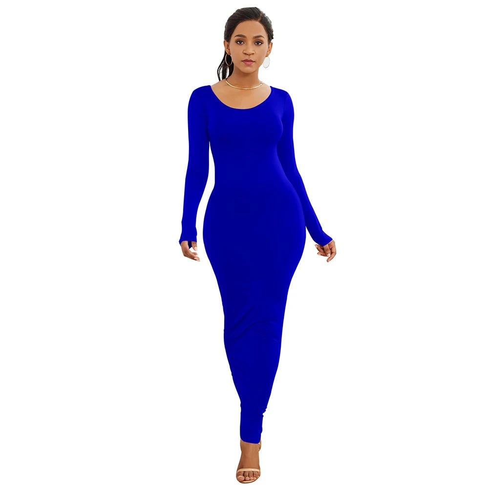 Chic Bodycon Maxi Dress for Evening Parties - Image 33