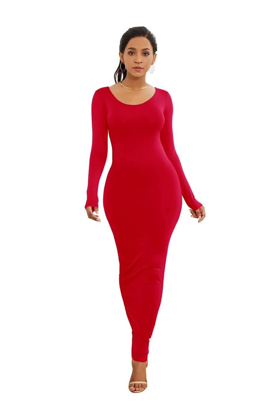 Sexy Bodycon Maxi Dress for Casual Parties - Long Sleeve - Image 15